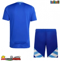 Camisa de Futebol Argentina Equipamento Secundário Infantil Copa America 2024 Manga Curta (+ Calças curtas)